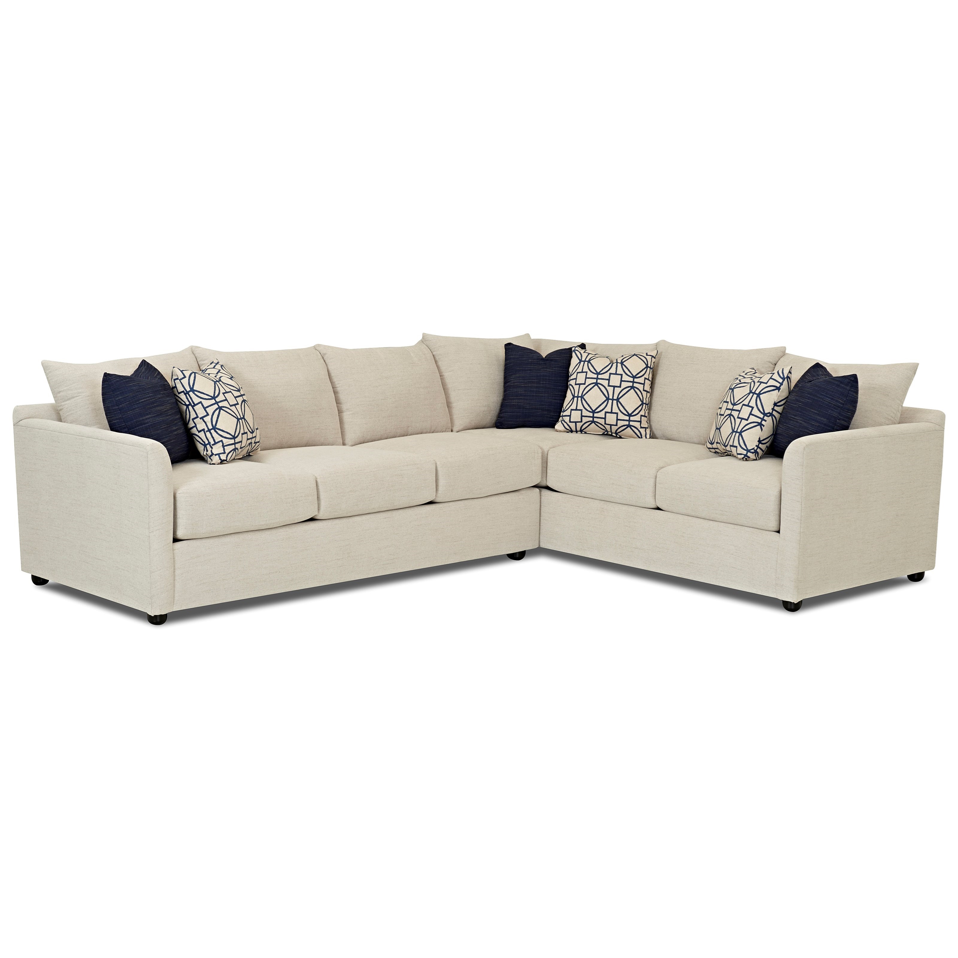 KFI Atlanta K27800L S+R CNRSCuriousPearl Transitional Sectional Sofa